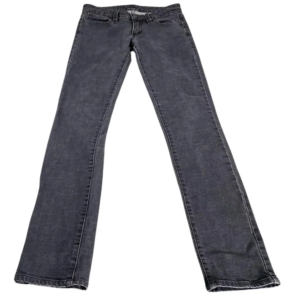 BCBGMAXAZRIA Jeans Womens 26 Graphite Slim Straight Long Biker Rockstar Y2K Club - Picture 3 of 15